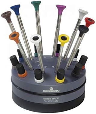set of 10 screwdrivers on a rotating base from 0.50 to 3.00mm