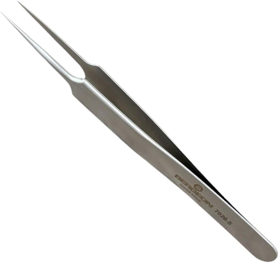 precision tweezers in steel for watchmaker's and jewellers, length 110 mm
