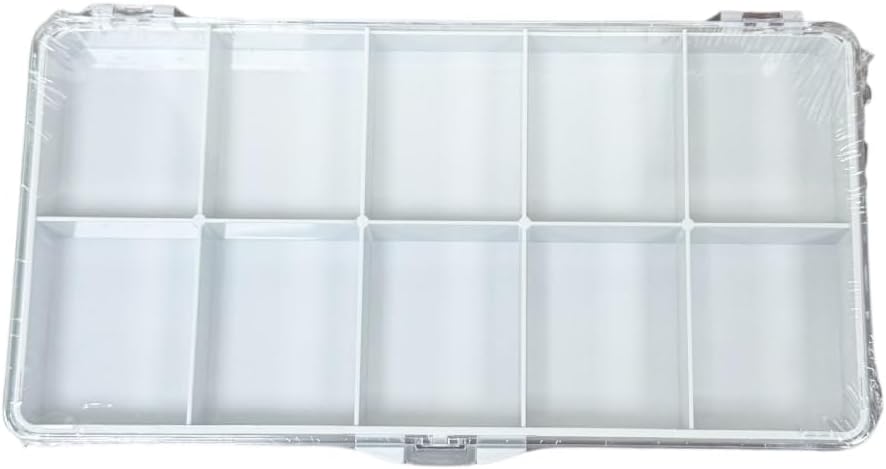 Plastic Transparent Box for Watch Parts, 10 divisions of 39 x 50 mm