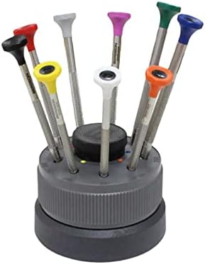 Mini Watchmakers Screwdriver Set on Rotating Stand Stainless Steel